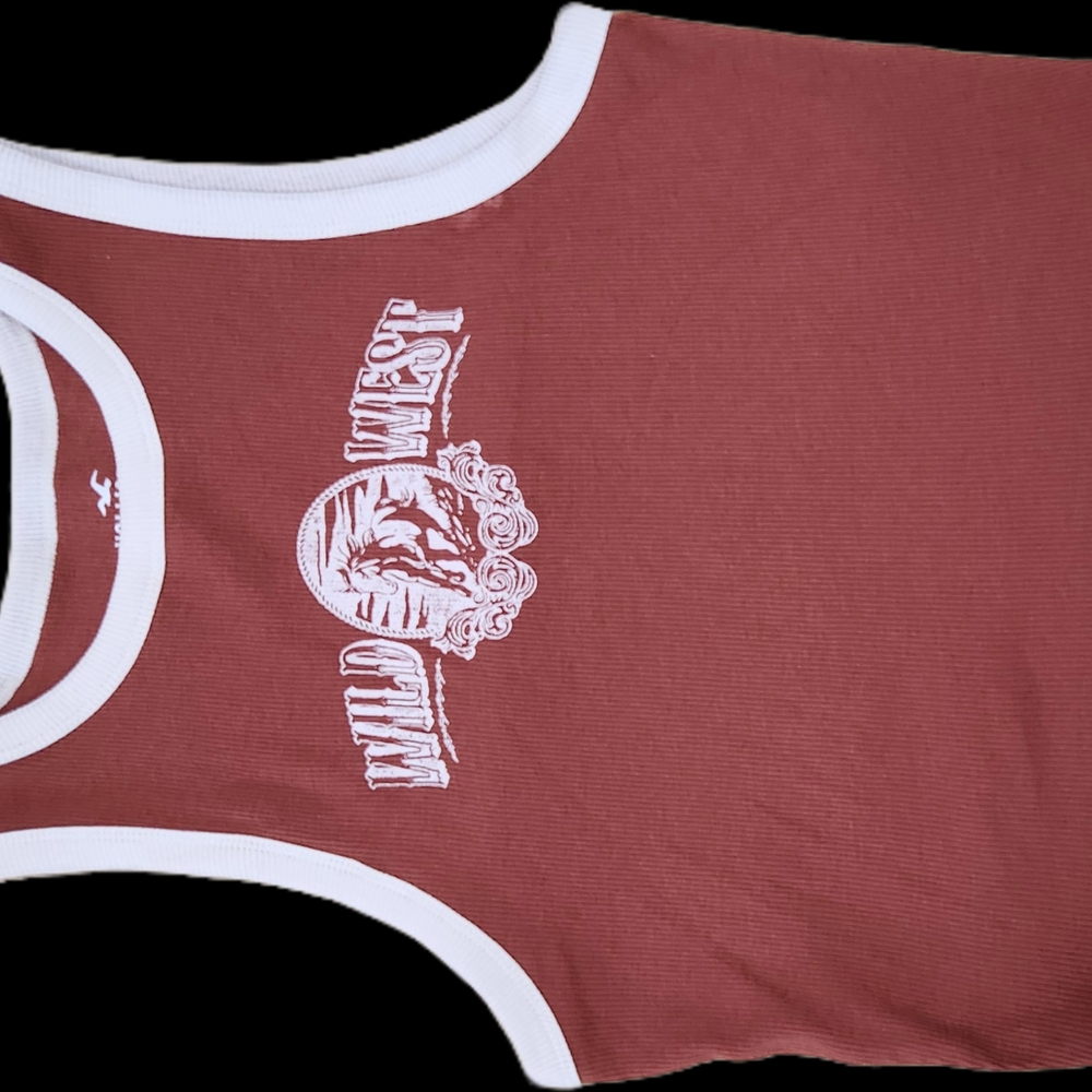 Hollister Red and White Wild West Tank